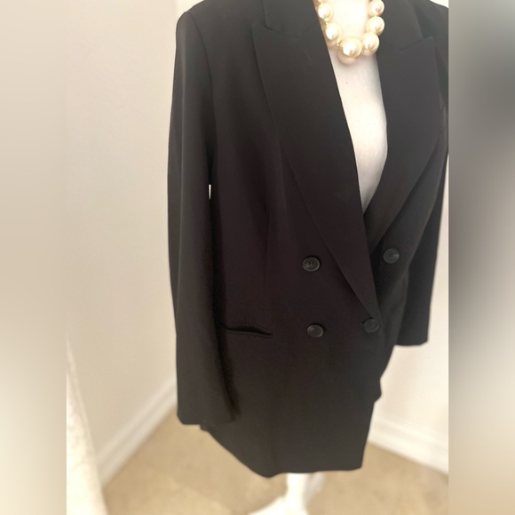 H & M DOUBLE BREASTED BLAZER BLACK - Picture 2 of 6